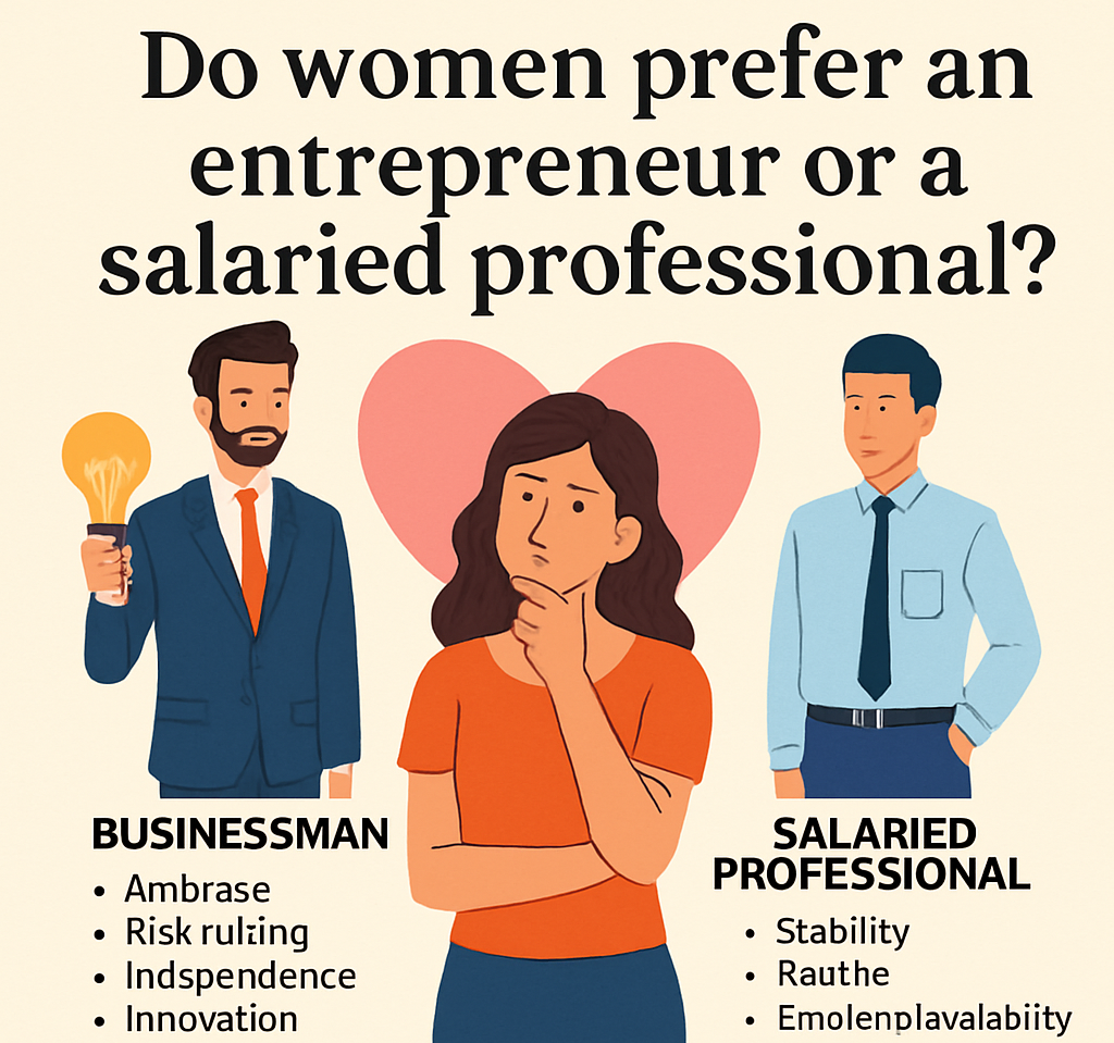 💑What Do Women Prefer in a Partner: A Businessman or a Salaried Professional?